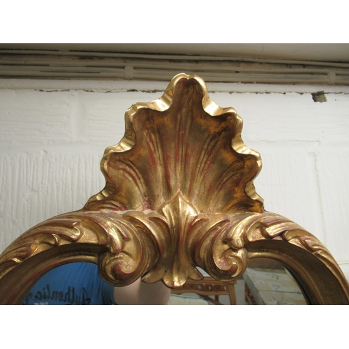 142 - A modern mirror, the shaped plate set in a Regency design moulded gilt frame  18