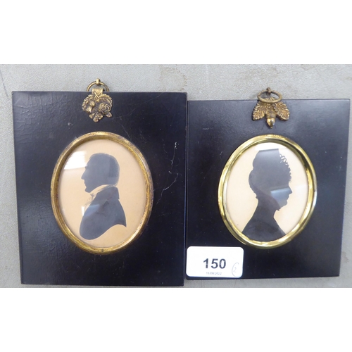 150 - Two 19thC silhouette portrait miniatures  3