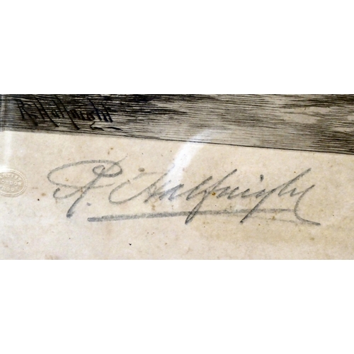 167 - After Haltknight - two monochrome period landscapes  prints  bearing pencil signatures&nbs... 