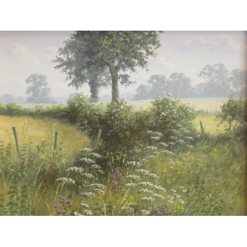 178 - P Jay - 'Field Edge in Summer'  oil on board  bears a signature  8