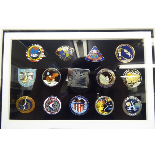 208 - Fourteen Apollo Program Mission insignia badges, in celebrating the Moon Landing and Crew 1969-1972 ... 