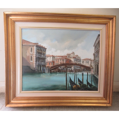 209 - Lucia Sarto - 'Veneyia'  oil on canvas  bears a signature & label verso  16