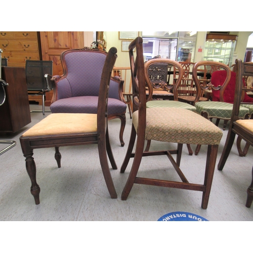 222 - Four dissimilar Regency mahogany framed dining chairs: to include a pair with crossover splats, rais... 