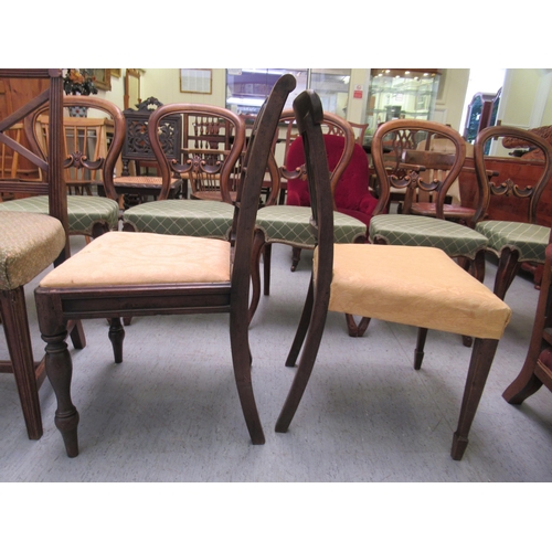 222 - Four dissimilar Regency mahogany framed dining chairs: to include a pair with crossover splats, rais... 