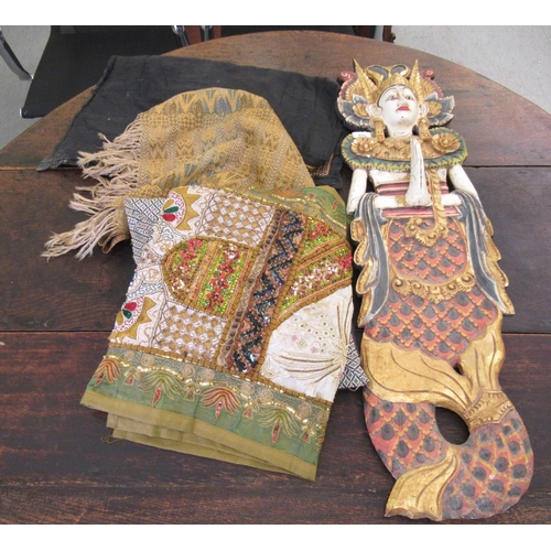 225 - Indian collectables: to include a carved, painted and gilded softwood statue, a deity  42