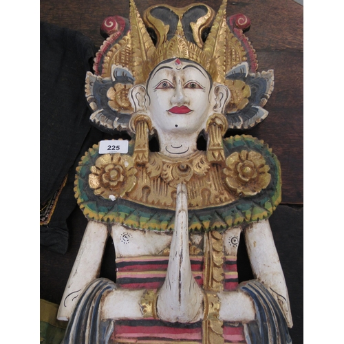 225 - Indian collectables: to include a carved, painted and gilded softwood statue, a deity  42