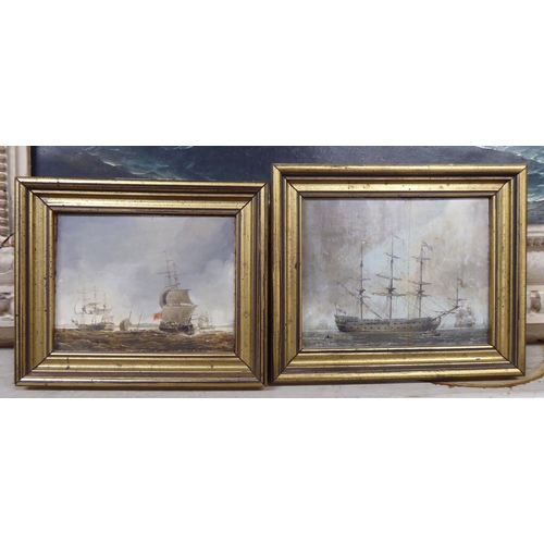 229 - Maritime pictures: to include a double mast fishing vessel, on choppy seas  oil on canvas ... 