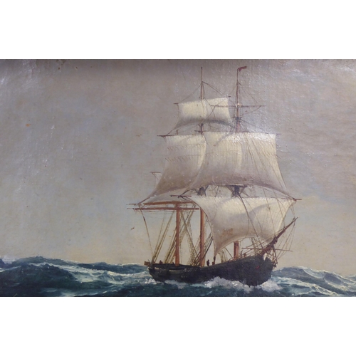 229 - Maritime pictures: to include a double mast fishing vessel, on choppy seas  oil on canvas ... 