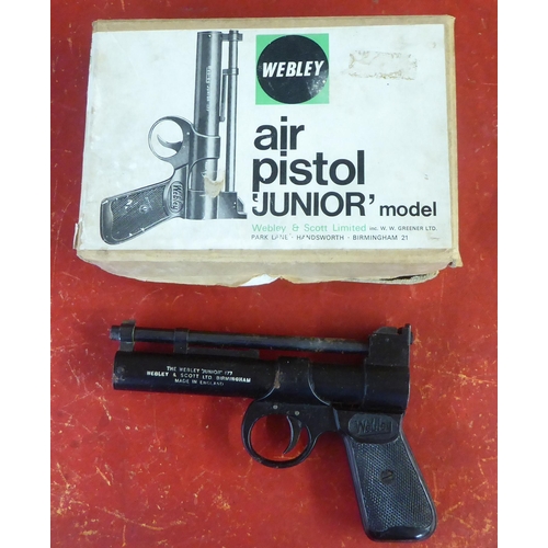 240 - A Webley Junior 1.77 calibre air pistol  boxed; and a Webley Ranger .22 calibre air pistol