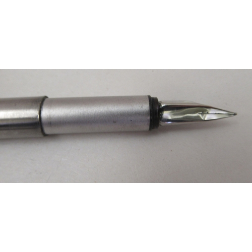 251 - A Mont Blanc slimline, stainless steel fountain pen