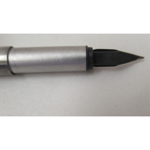 251 - A Mont Blanc slimline, stainless steel fountain pen