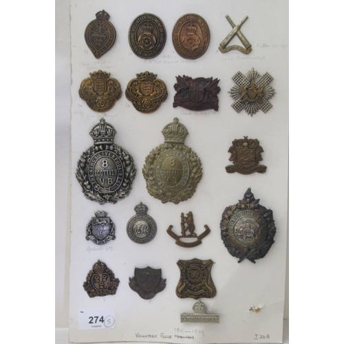 274 - Uncollated military cap badges, some restrikes: to include Queen Mary's Army Academy Core   (Please ... 