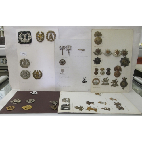 277 - Uncollated military cap badges, some copies: to include Cameron Highlanders (Please Note: this ... 