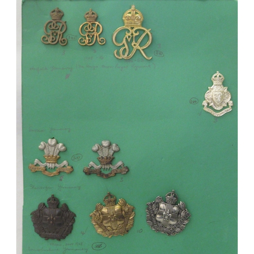 278 - Uncollated military cap badges, some copies: to include Middlesex regiment   (Please Note: this lot ... 