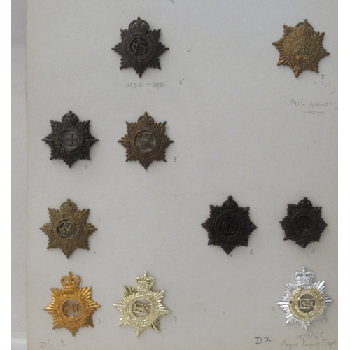 278 - Uncollated military cap badges, some copies: to include Middlesex regiment   (Please Note: this lot ... 