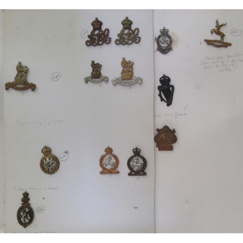 280 - Uncollated military cap badges, some copies: to include The Kings Regiment   (Please Note: this lot ... 