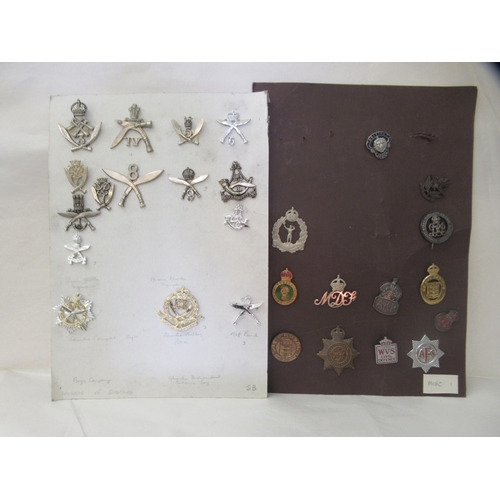 280 - Uncollated military cap badges, some copies: to include The Kings Regiment   (Please Note: this lot ... 