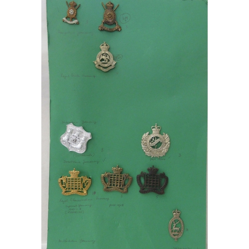 282 - Uncollated military cap badges, some copies: to include Lincolnshire and Norfolk regiments   (Please... 