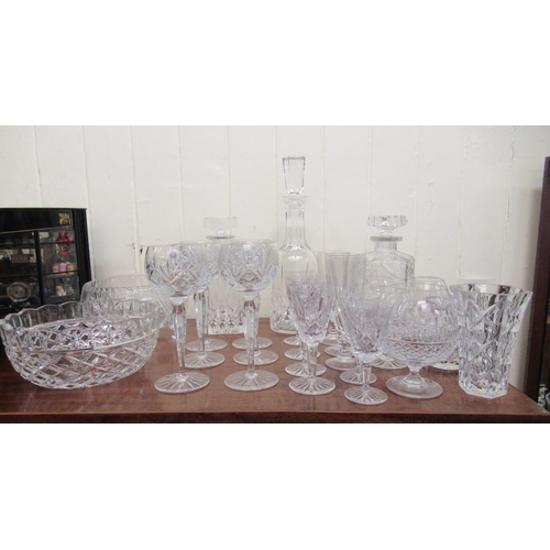 291 - Waterford, Galway and other crystal pedestal drinking glasses, decanter and tableware