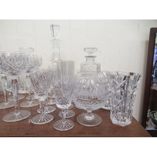 291 - Waterford, Galway and other crystal pedestal drinking glasses, decanter and tableware