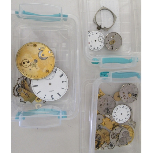 305 - Waltham pocket watch movements, dials and spares 