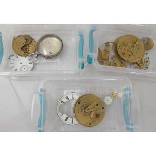 305 - Waltham pocket watch movements, dials and spares 