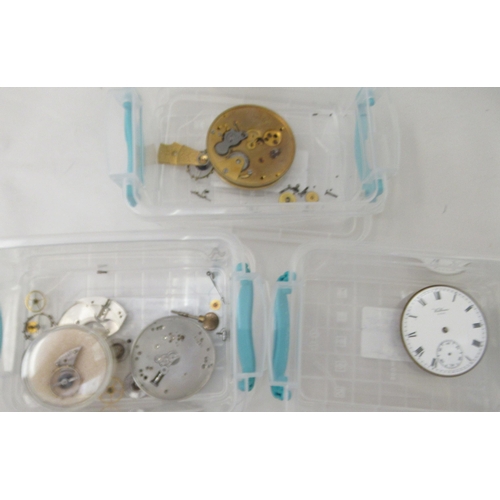 305 - Waltham pocket watch movements, dials and spares 