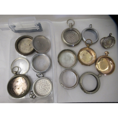 306 - Approx. twenty late 19th/early 20thC base metal pocket watch cases 