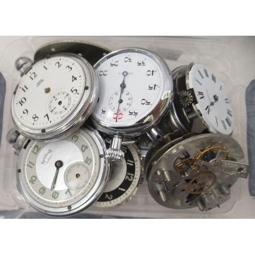 307 - Pocket watch and stop watch movements and dials 