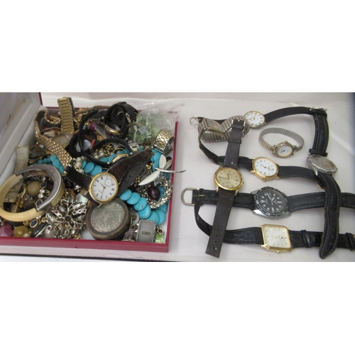 316 - Costume jewellery and watches: to include earrings and necklaces 