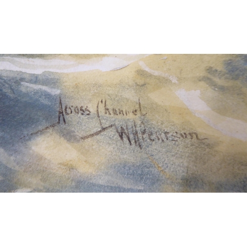 49 - WH Pearson - a pair of marine studies, shipping under sail  watercolours  bearing inscript... 