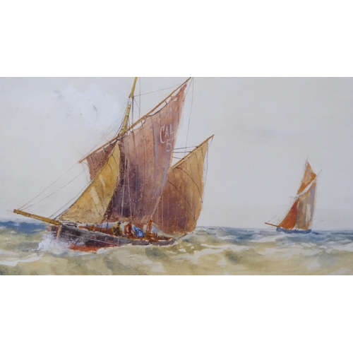 49 - WH Pearson - a pair of marine studies, shipping under sail  watercolours  bearing inscript... 