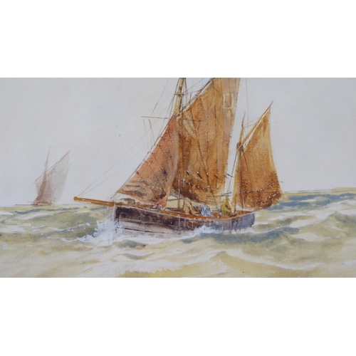 49 - WH Pearson - a pair of marine studies, shipping under sail  watercolours  bearing inscript... 