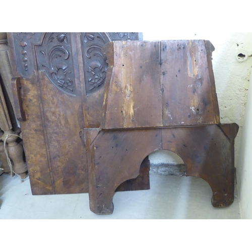 65 - Late 19th/early 20thC wooden architectural salvage: to include a carved pitch pine Gothic arch  24