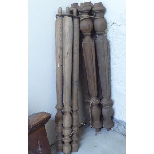 65 - Late 19th/early 20thC wooden architectural salvage: to include a carved pitch pine Gothic arch  24