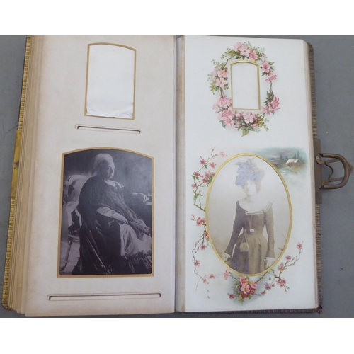 70 - A late Victorian leather bound carte de viste album, containing portraits