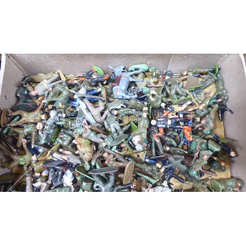 8 - Britains, Dinky and other diecast model vehicles and painted lead model soldiers, mainly army relate... 