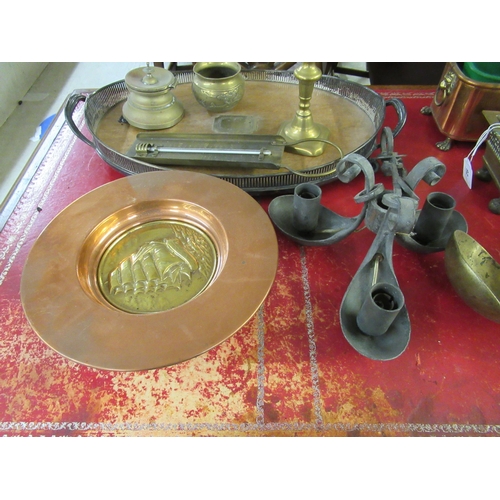 92 - A mixed lot: to include 19th and 20thC decorative metalware and other collectables 