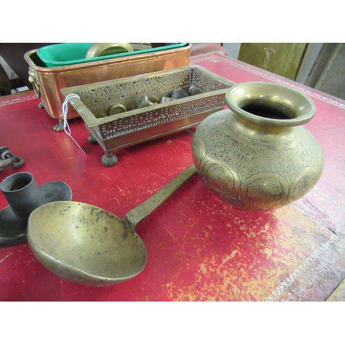 92 - A mixed lot: to include 19th and 20thC decorative metalware and other collectables 