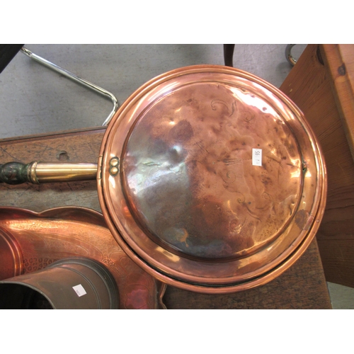 95 - Metalware: to include an Art Nouveau copper tray, decorated with whiplash curves  24