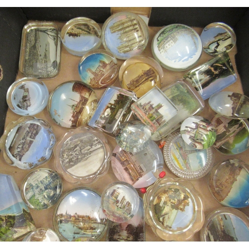 12 - Glass paperweights, featuring scenic views and sights