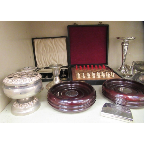 17 - Silver plated and other metalware: to include a rose bowl  8