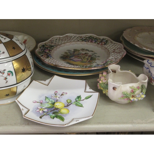 45 - Ceramics: to include a mid Victorian china plate, decorated with floral sprigs  9