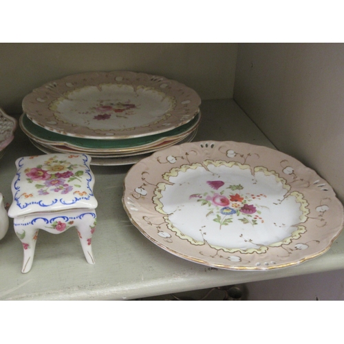 45 - Ceramics: to include a mid Victorian china plate, decorated with floral sprigs  9