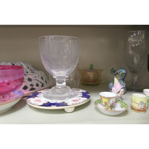 72 - Ceramics and glassware: to include a Copeland china blue and gilt glazed shade  11