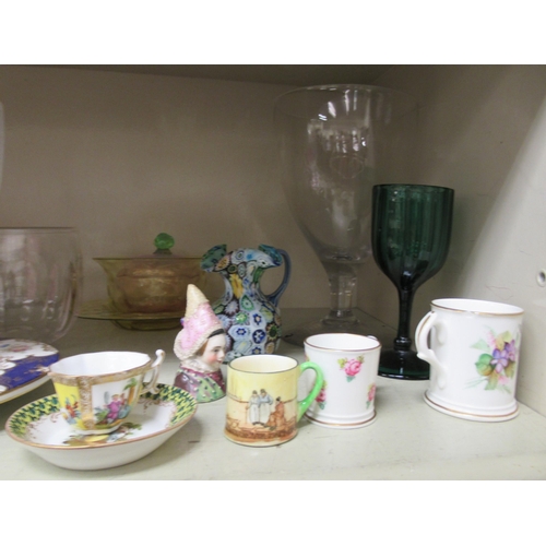 72 - Ceramics and glassware: to include a Copeland china blue and gilt glazed shade  11