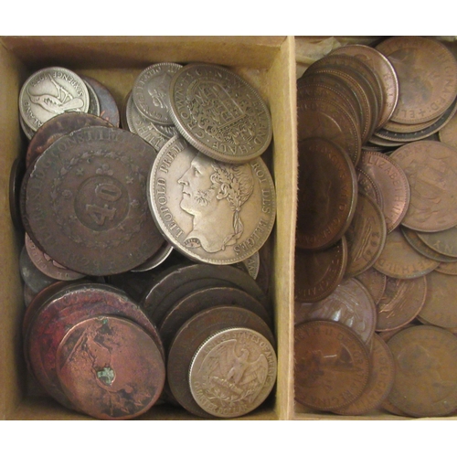 99 - Uncollated coins and white metal collectables: to include an 1833 five franc piece