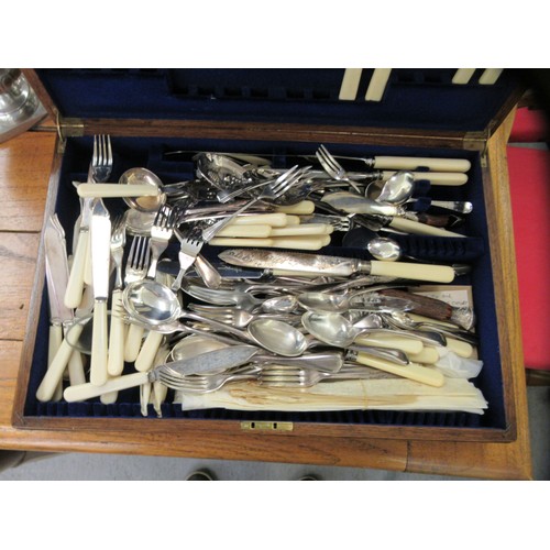 43 - Silver plated cutlery and flatware: to include a pair of berry spoons