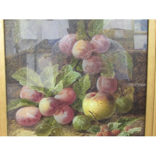 101 - Olive Clare - a still life study, soft fruit  oil on canvas  bears a signature  13