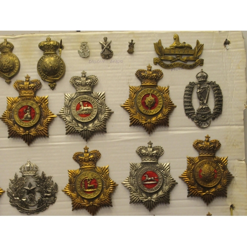 110 - Approx. thirty military helmet plates and other insignia, some copies: to include Royal Berkshire, D... 